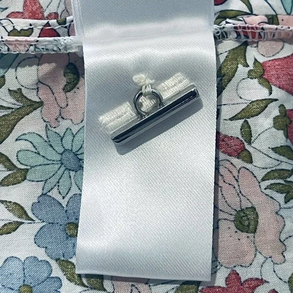 Bagutta Charlotte Floral Wrap Top Blouse Asian 100% Cotton Women’s 8 Italy EUC - Picture 13 of 15